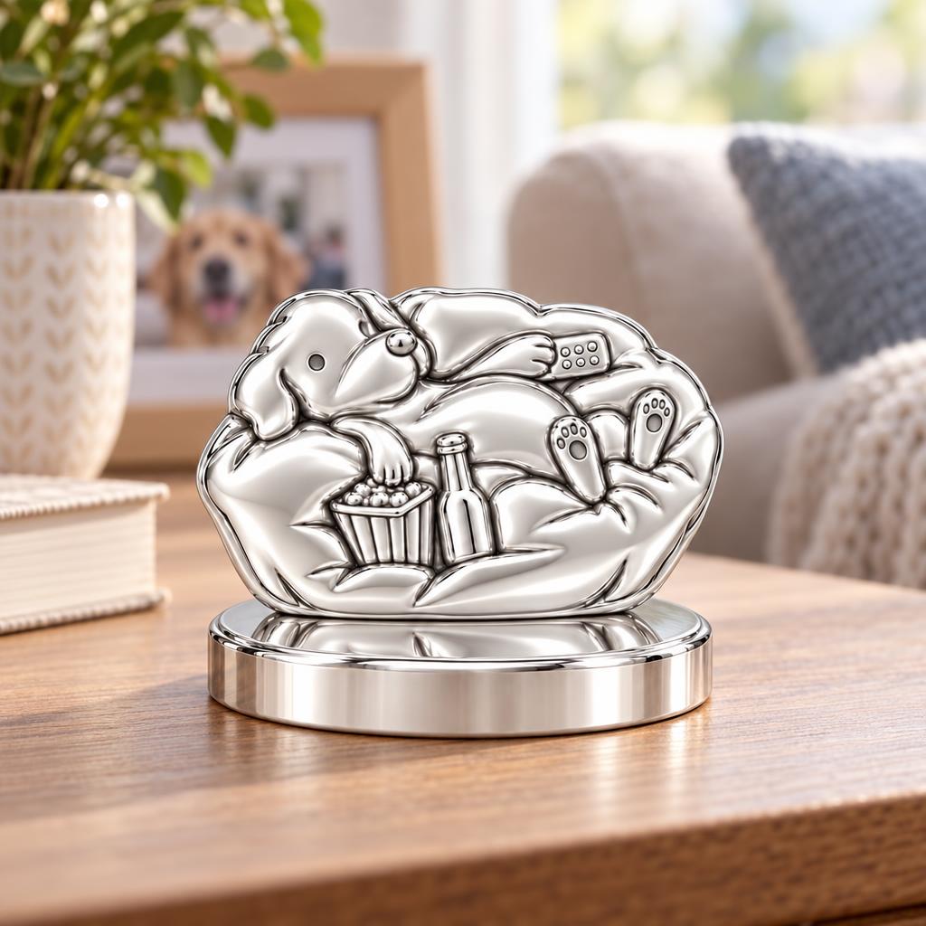 Couch Potato Pup Keepsake Plaque – worn / in use