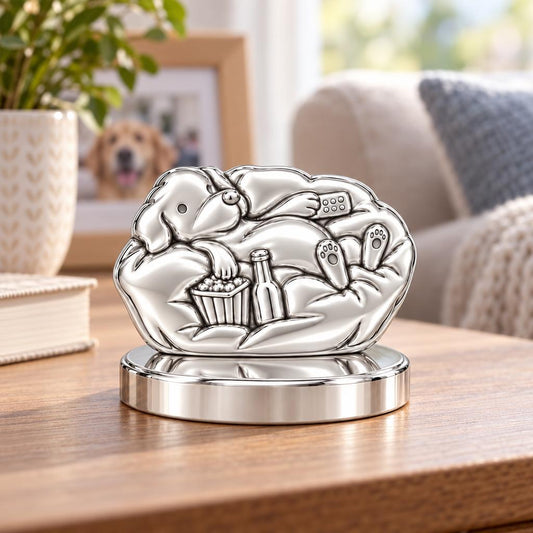 Couch Potato Pup Keepsake Plaque – worn / in use