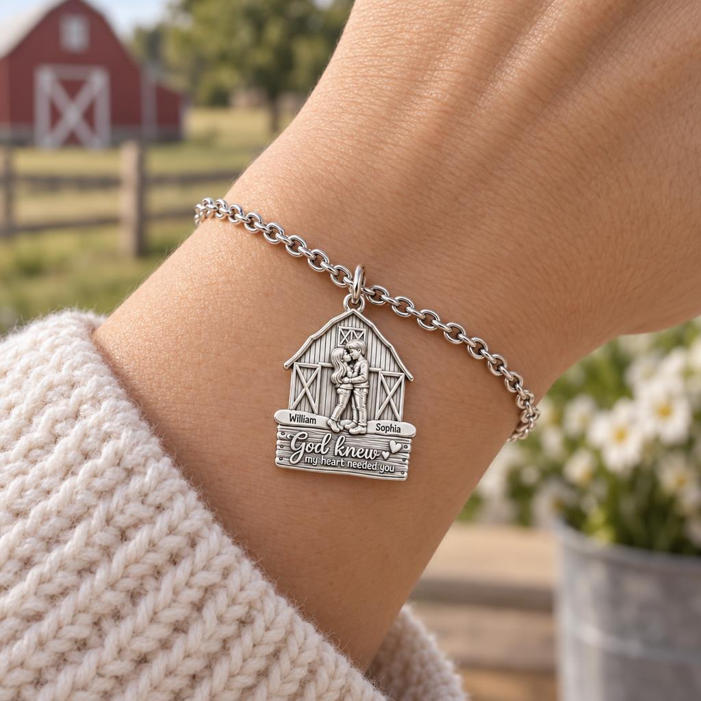 Country Barn Love Story Charm Bracelet Set – worn / in use
