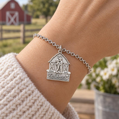 Country Barn Love Story Charm Bracelet Set – worn / in use