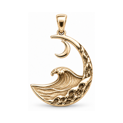 One Tide wave charm in 10K Solid Gold finish