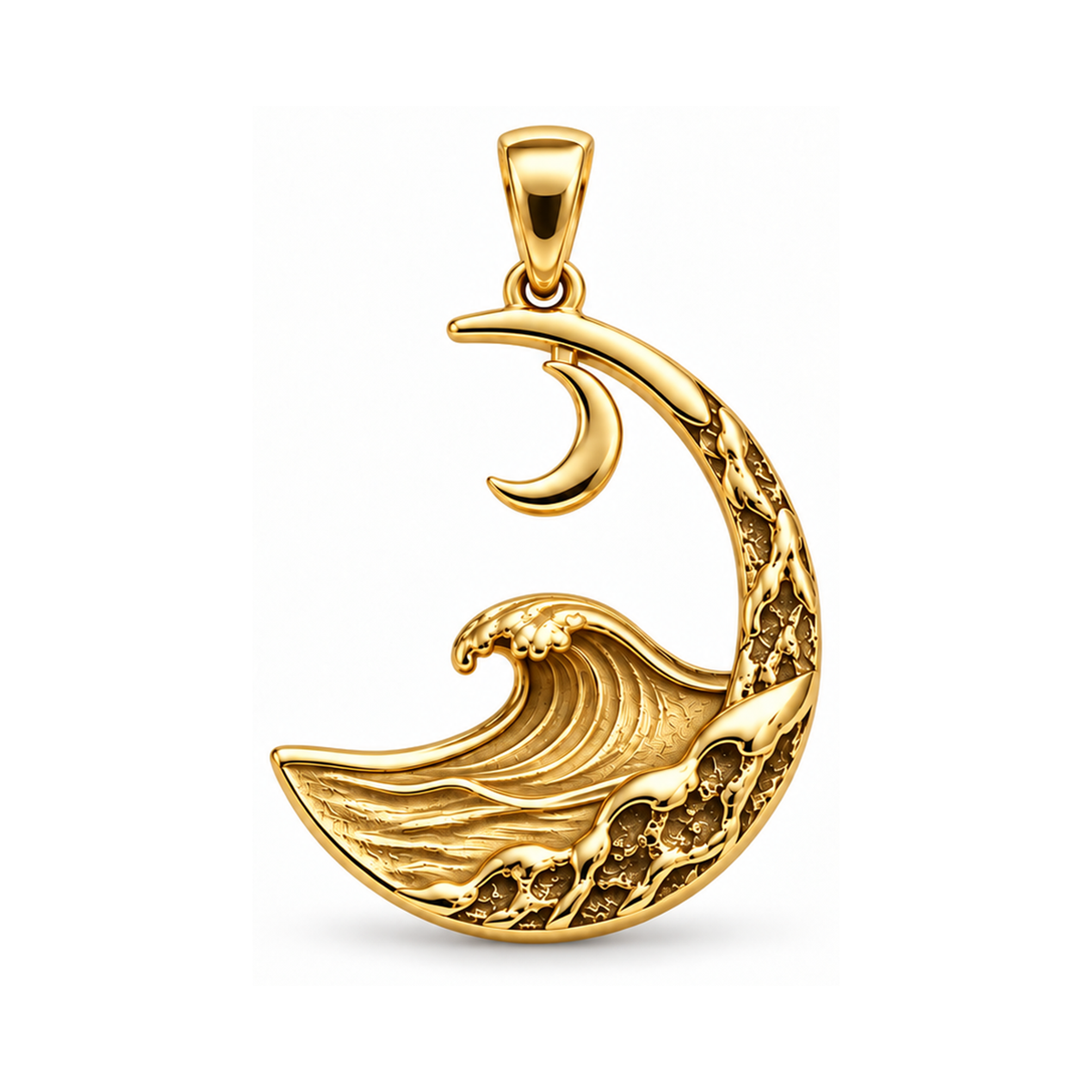 One Tide wave charm in 18K Gold Vermeil finish