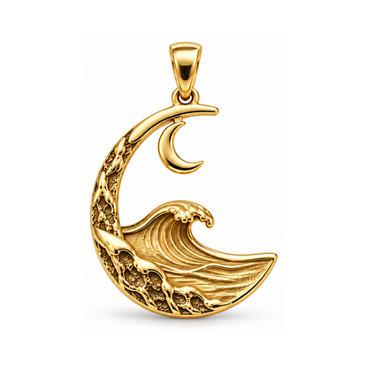 Same Moon wave charm in 18K Gold Vermeil finish