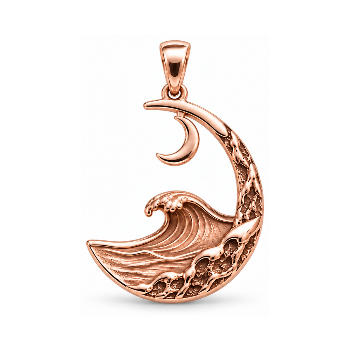 One Tide wave charm in 18K Rose Gold Vermeil finish