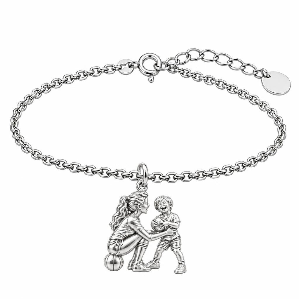 Courtside Connection Charm Bracelet Set – silver, front view