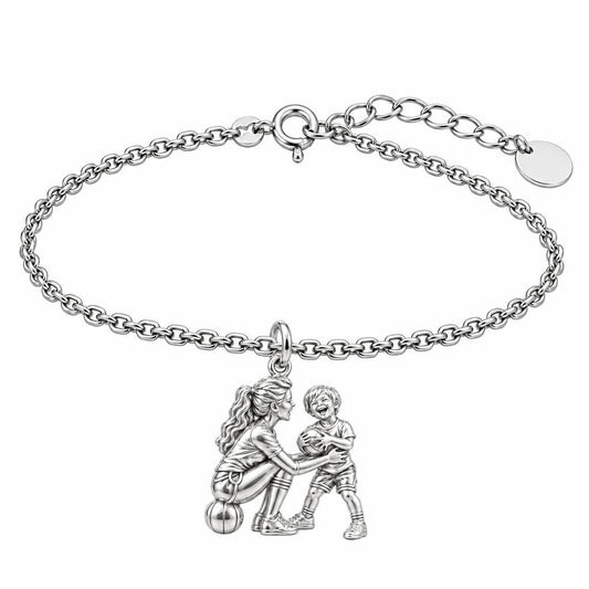 Courtside Connection Charm Bracelet Set – silver, front view