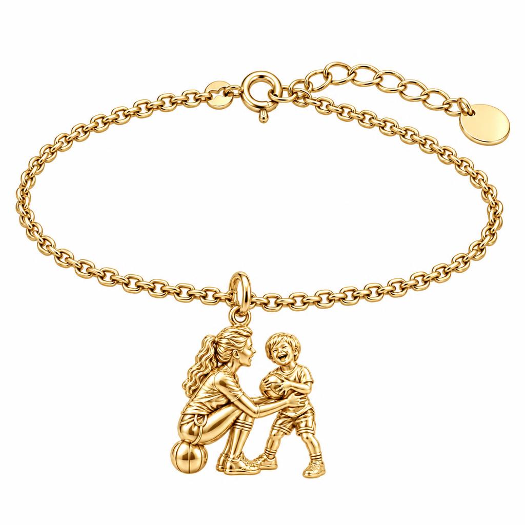 Courtside Connection Charm Bracelet Set – 18K gold, front view