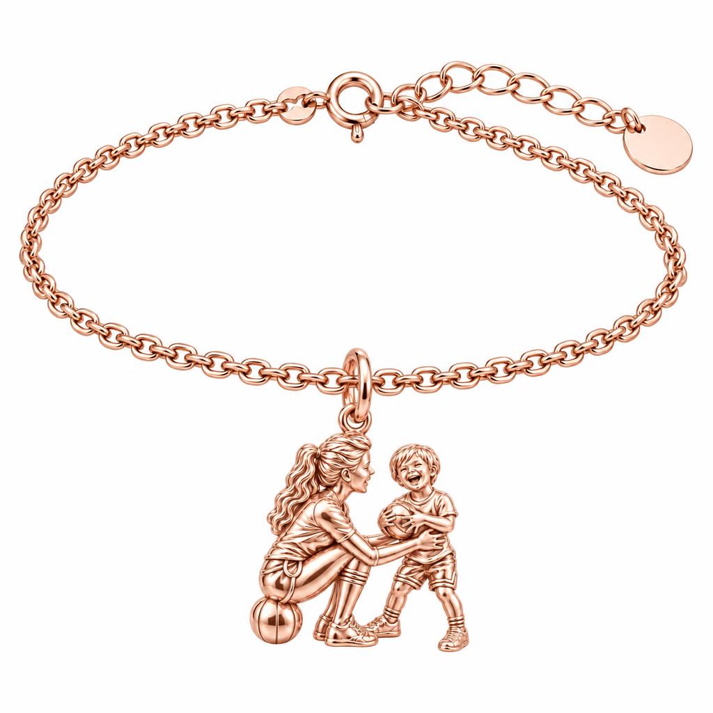 Courtside Connection Charm Bracelet Set – rose gold, front view