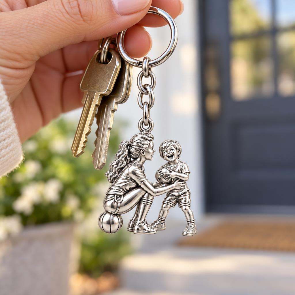 Courtside Connection Charm Keychain – worn / in use