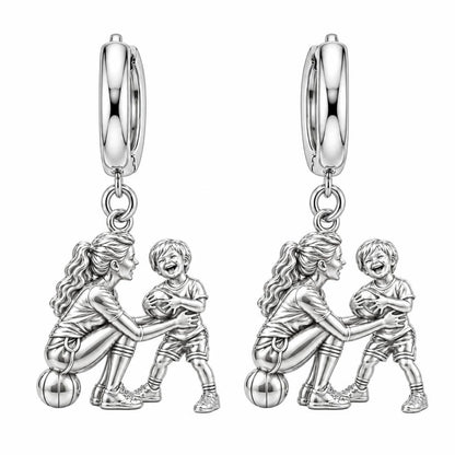 Courtside Connection Huggie Charm Earrings – silver, front view