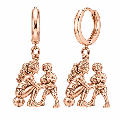 Courtside Connection Huggie Charm Earrings – rose gold, front view