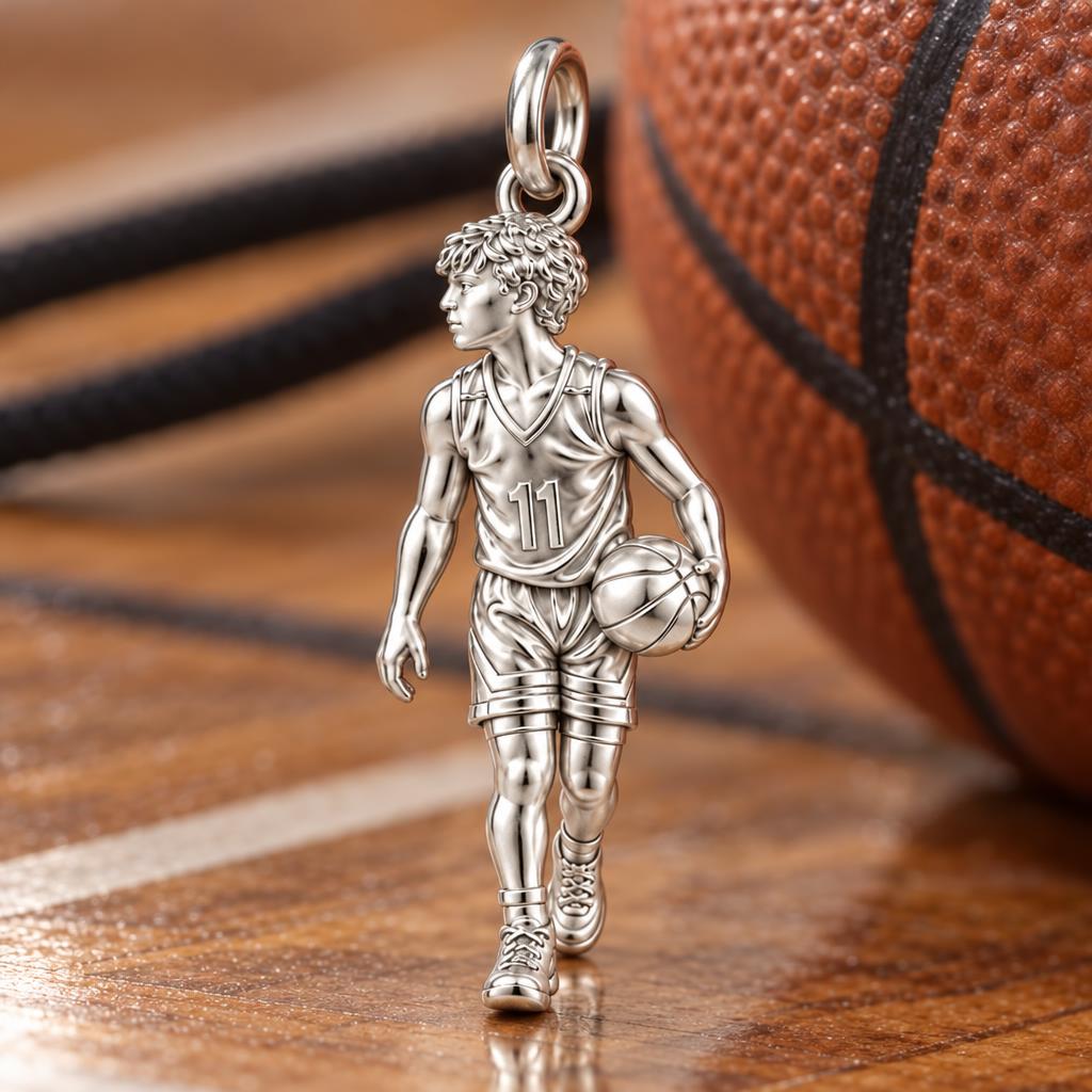 Courtside Dreams Player Charm and Polyester Cord Bracelet Set