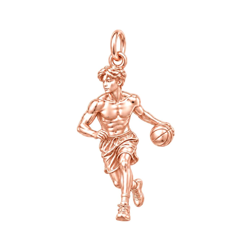 Courtside Dribble Athlete Charm and Polyester Cord Bracelet Set