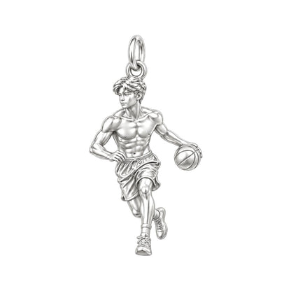 Courtside Dribble Athlete Charm and Polyester Cord Bracelet Set
