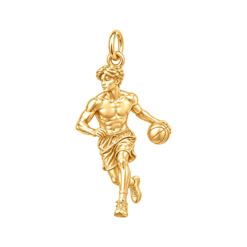 Courtside Dribble Athlete Charm and Polyester Cord Bracelet Set