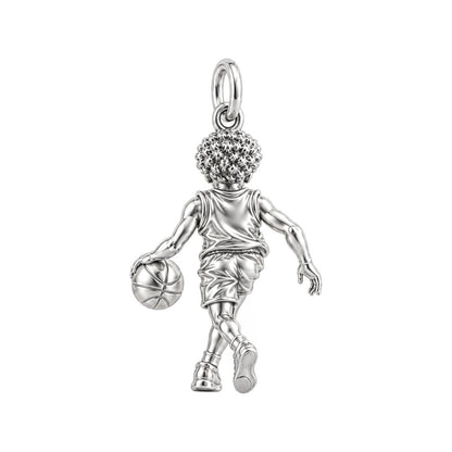Courtside Dribble Hero Charm Bracelet – Personalized Mom Gift – back of the charm, engraving area