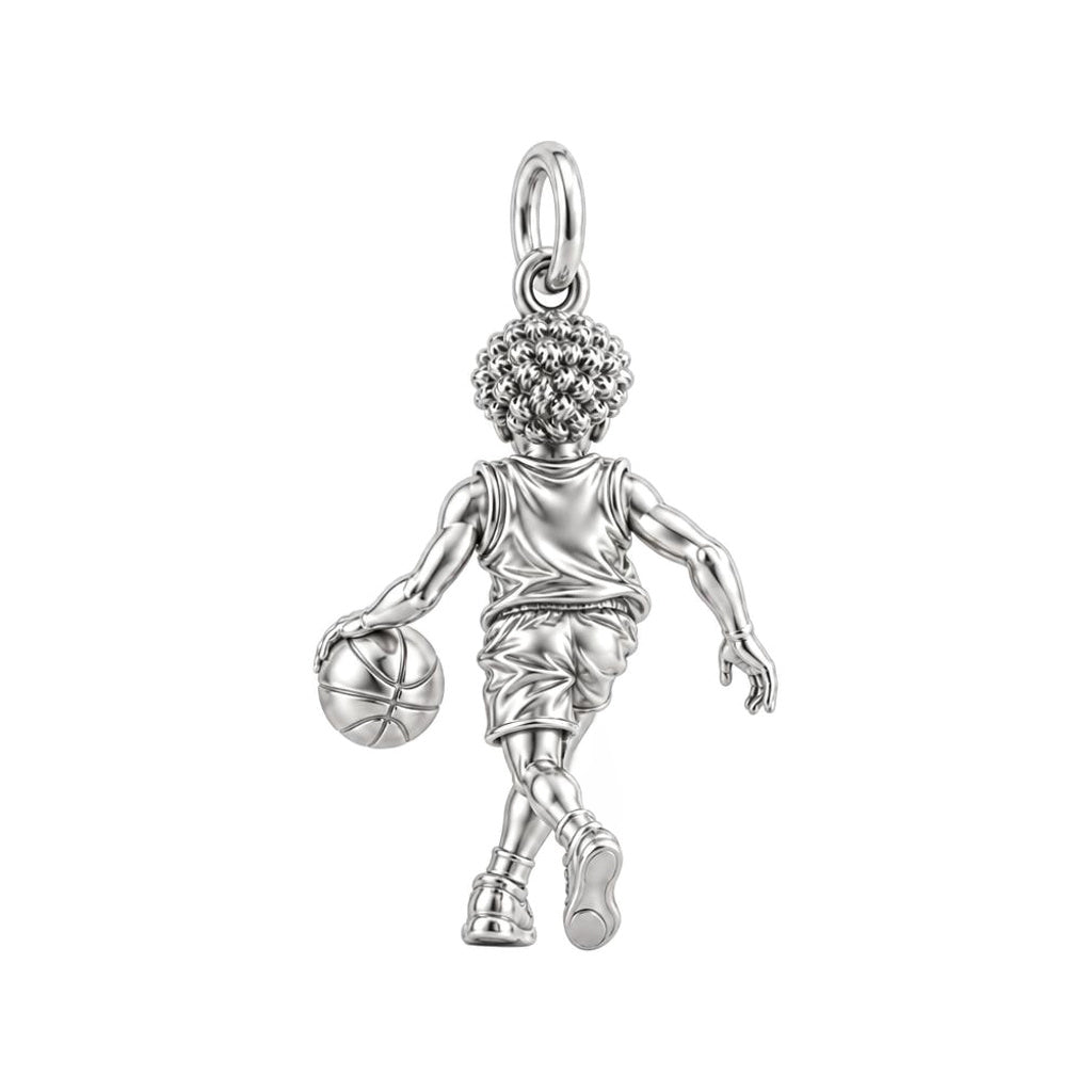 Courtside Dribble Hero Huggie Charm Earrings – back of the charm, engraving area