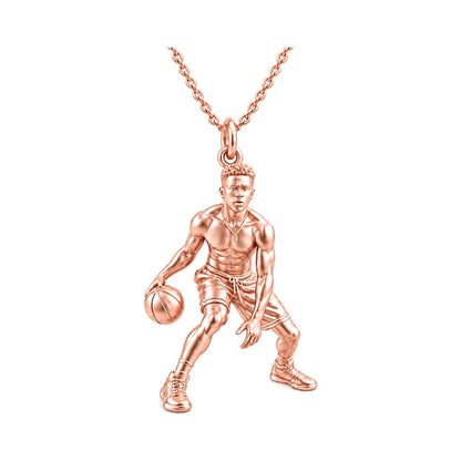 Courtside Dribble Player Charm and Polyester Cord Bracelet Set