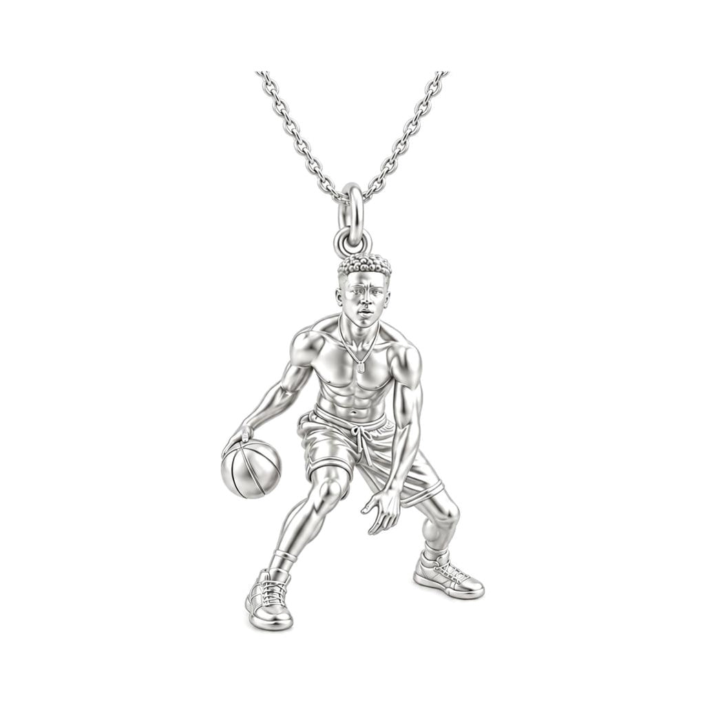 Courtside Dribble Player Charm and Polyester Cord Bracelet Set
