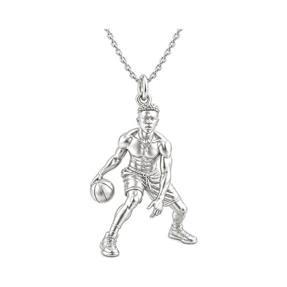 Courtside Dribble Player Charm and Polyester Cord Bracelet Set