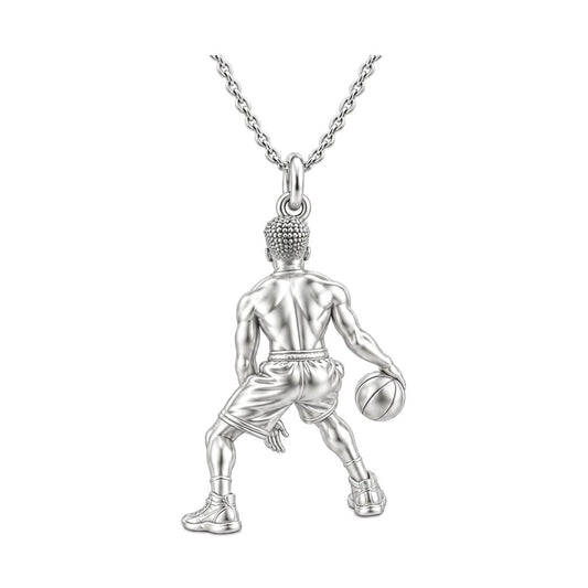 Courtside Dribble Player Charm and Polyester Cord Bracelet Set