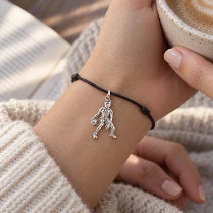 Courtside Dribble Player Charm and Polyester Cord Bracelet Set