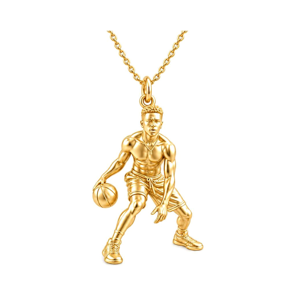 Courtside Dribble Player Charm and Polyester Cord Bracelet Set
