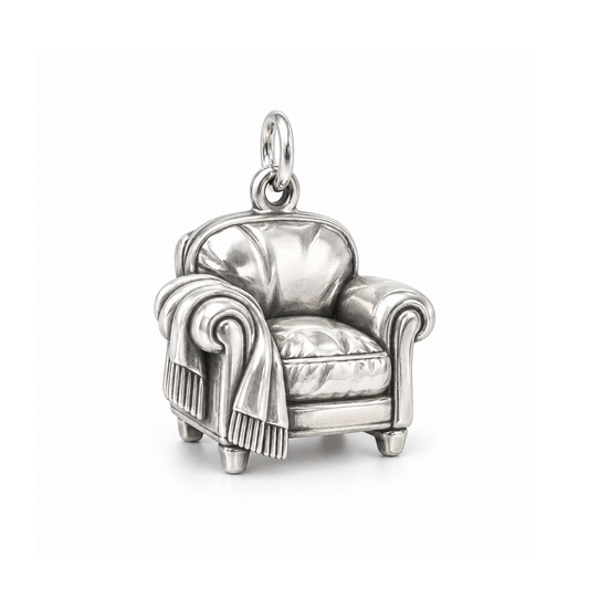 Cozy Armchair Charm — Silver | charm-topics-remaining-444-2026-09-14 | topic-282