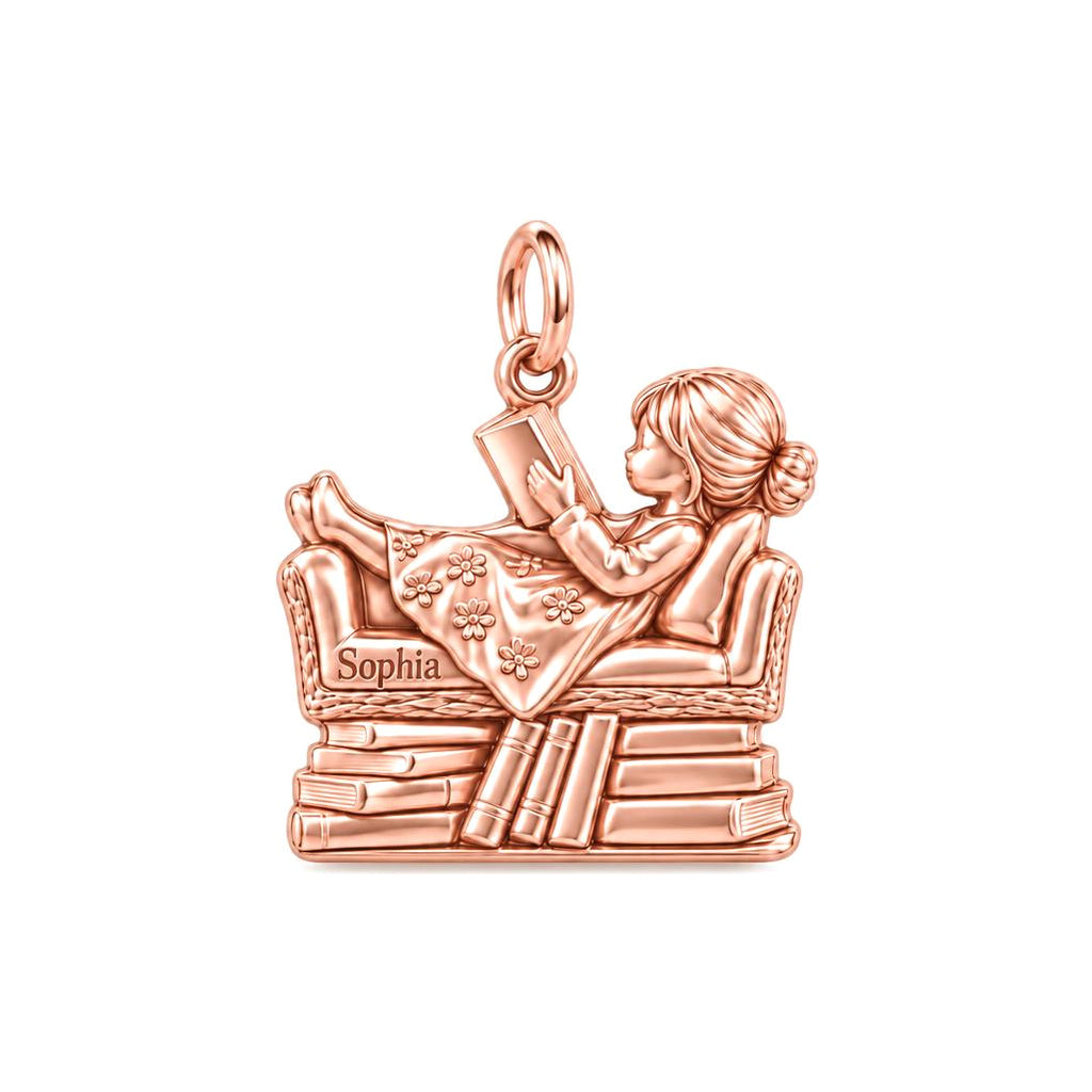 Cozy Armchair Reader Charm and Polyester Cord Bracelet Set