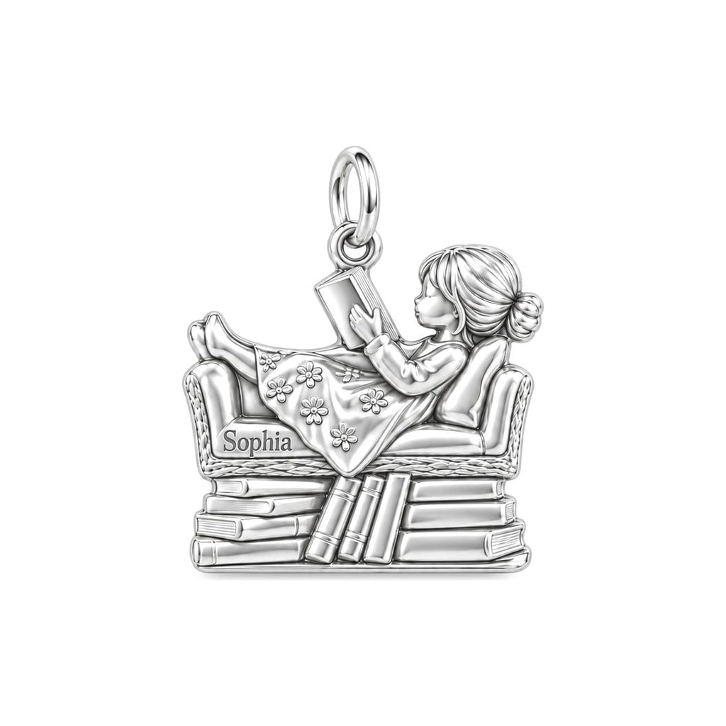 Cozy Armchair Reader Charm and Polyester Cord Bracelet Set