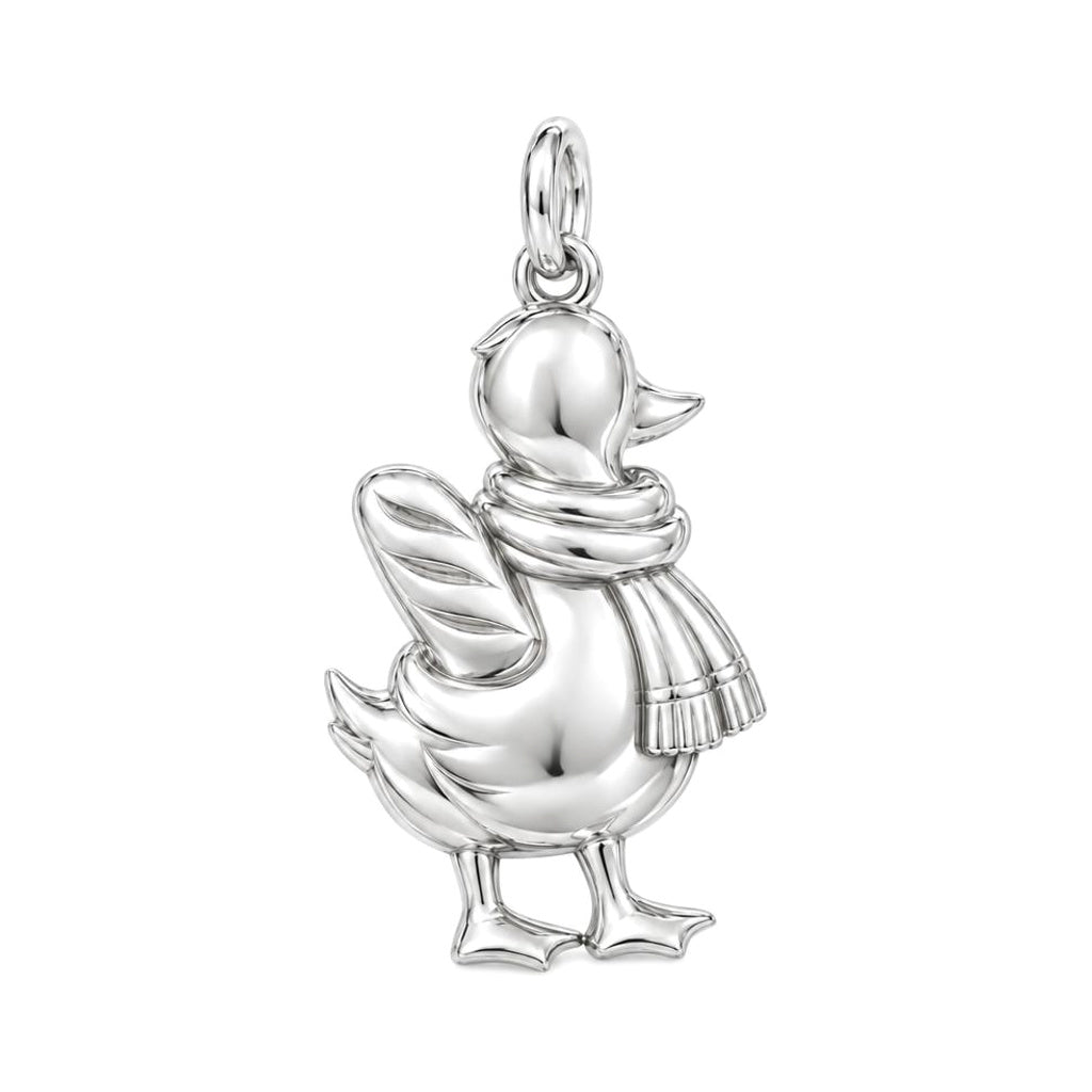 Cozy Baguette Duck Charm Bracelet – Personalized Mom Gift – back of the charm, engraving area