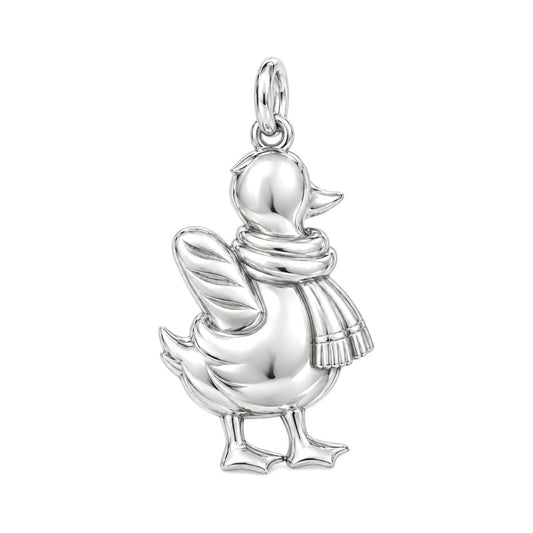 Cozy Baguette Duck Charm Bracelet – Personalized Mom Gift – back of the charm, engraving area