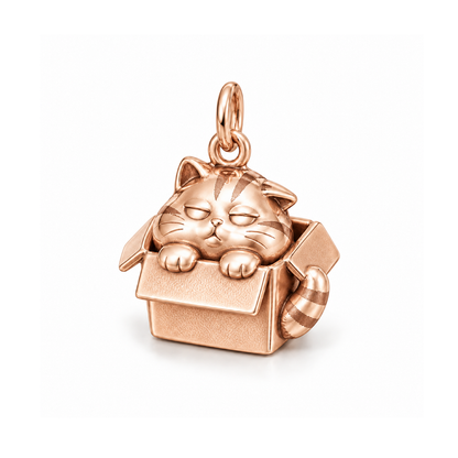 Cozy Box Cat Charm — Rose Gold | charm-topics-remaining-444-2026-09-14 | topic-158