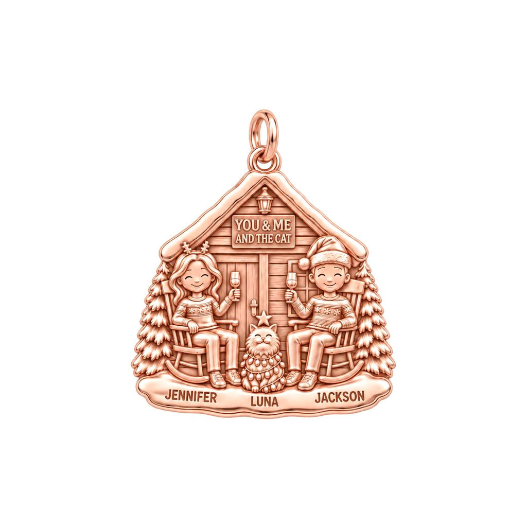 Cozy Cabin Christmas Charm and Polyester Cord Bracelet Set