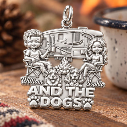 Cozy Campfire Caravan Charm Bracelet – Personalized Couple Gift – macro detail of the charm