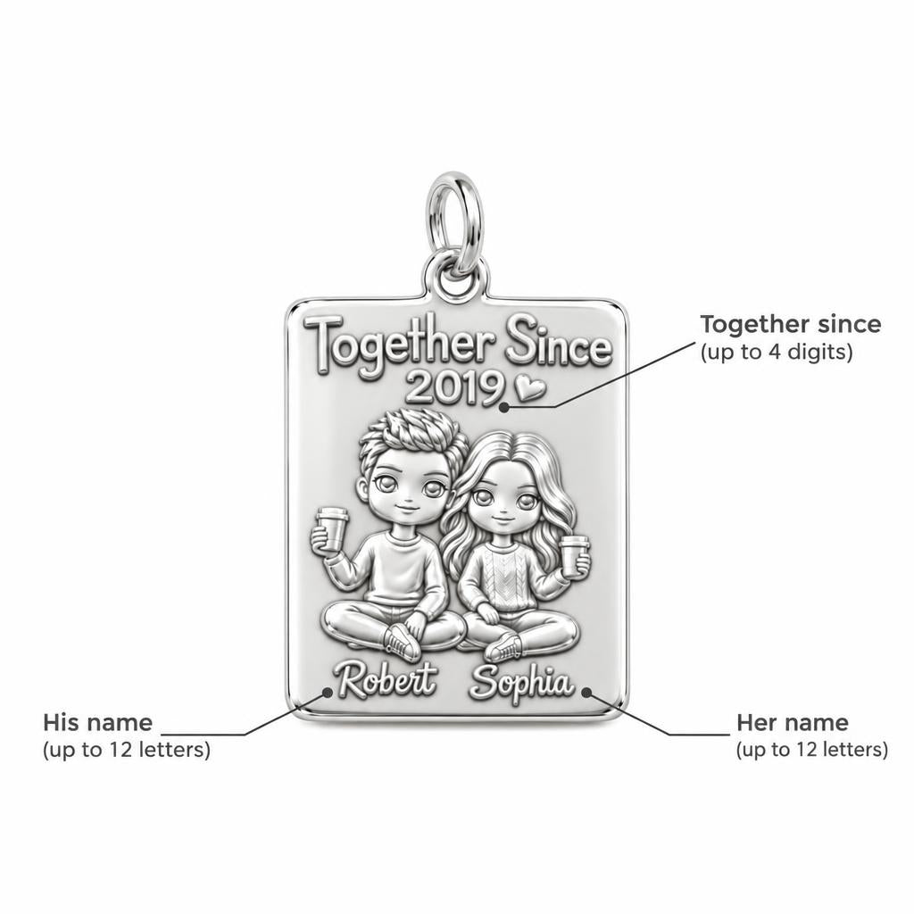 Cozy Coffee Date Charm Bracelet – Personalized Couple Gift – personalization guide