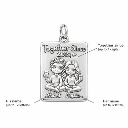 Cozy Coffee Date Charm Bracelet – Personalized Couple Gift – personalization guide