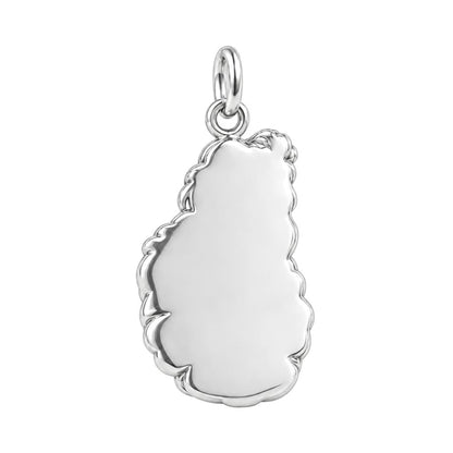 Cozy Cuddle Fluffy Rabbit Charm Necklace Set – back of the charm, engraving area