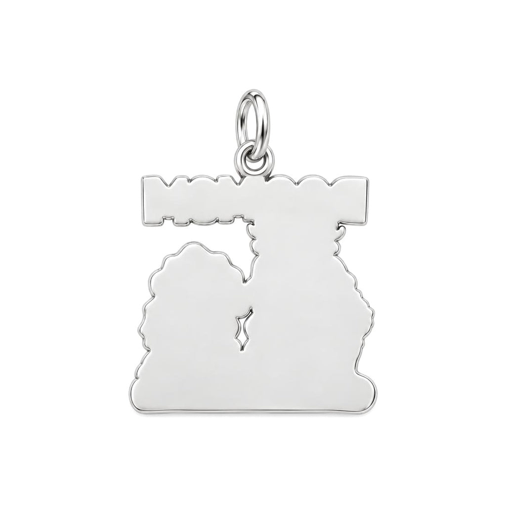 Cozy Dog Mom Christmas Charm Bracelet – Personalized Dog Mom Gift – back of the charm, engraving area