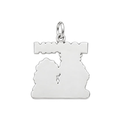 Cozy Dog Mom Christmas Charm Bracelet – Personalized Dog Mom Gift – back of the charm, engraving area