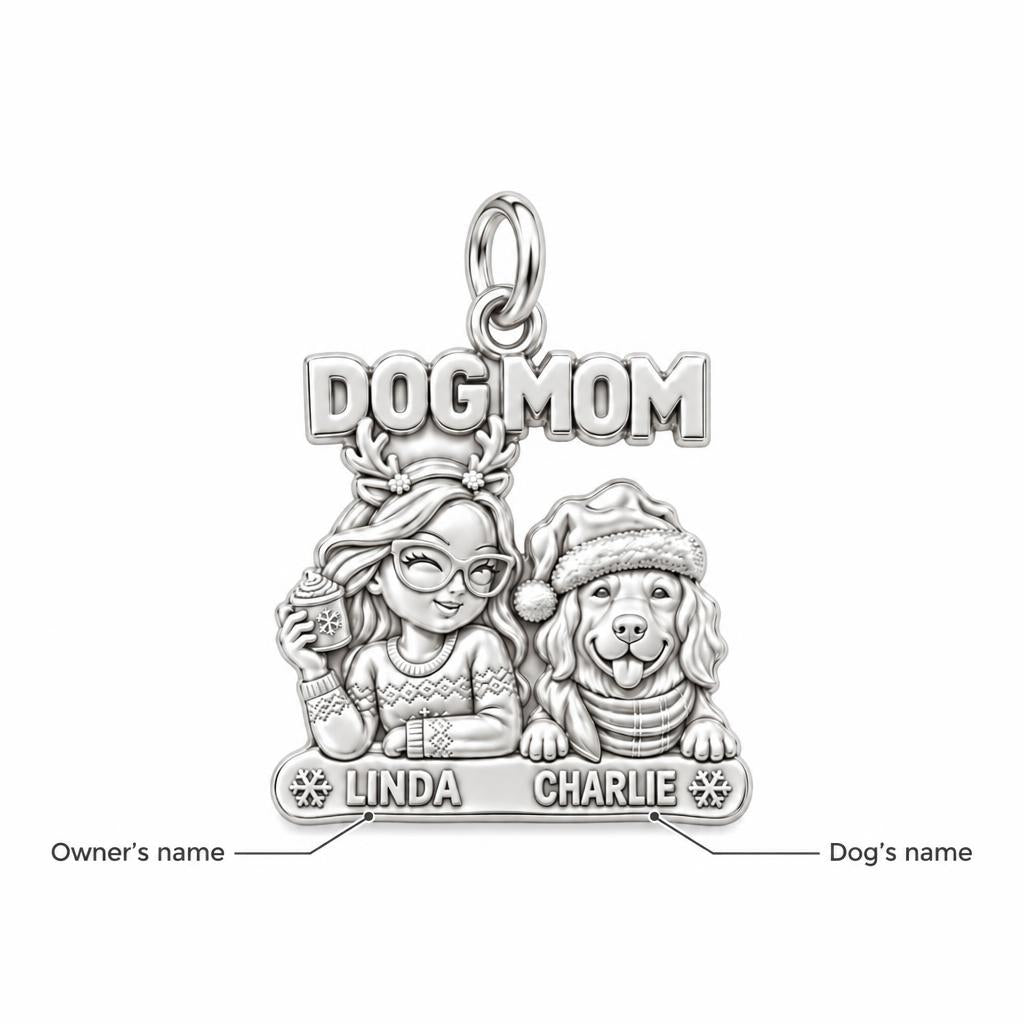 Cozy Dog Mom Christmas Charm Bracelet – Personalized Dog Mom Gift – personalization guide