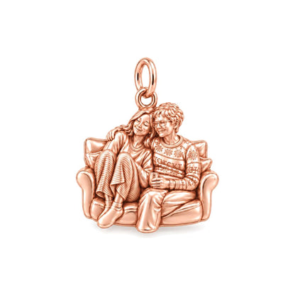 Cozy Home Together Charm Bracelet – Personalized Mom Gift – rose gold charm, front view