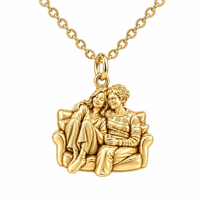 Cozy Home Together Charm Necklace Set – 18K gold, front view