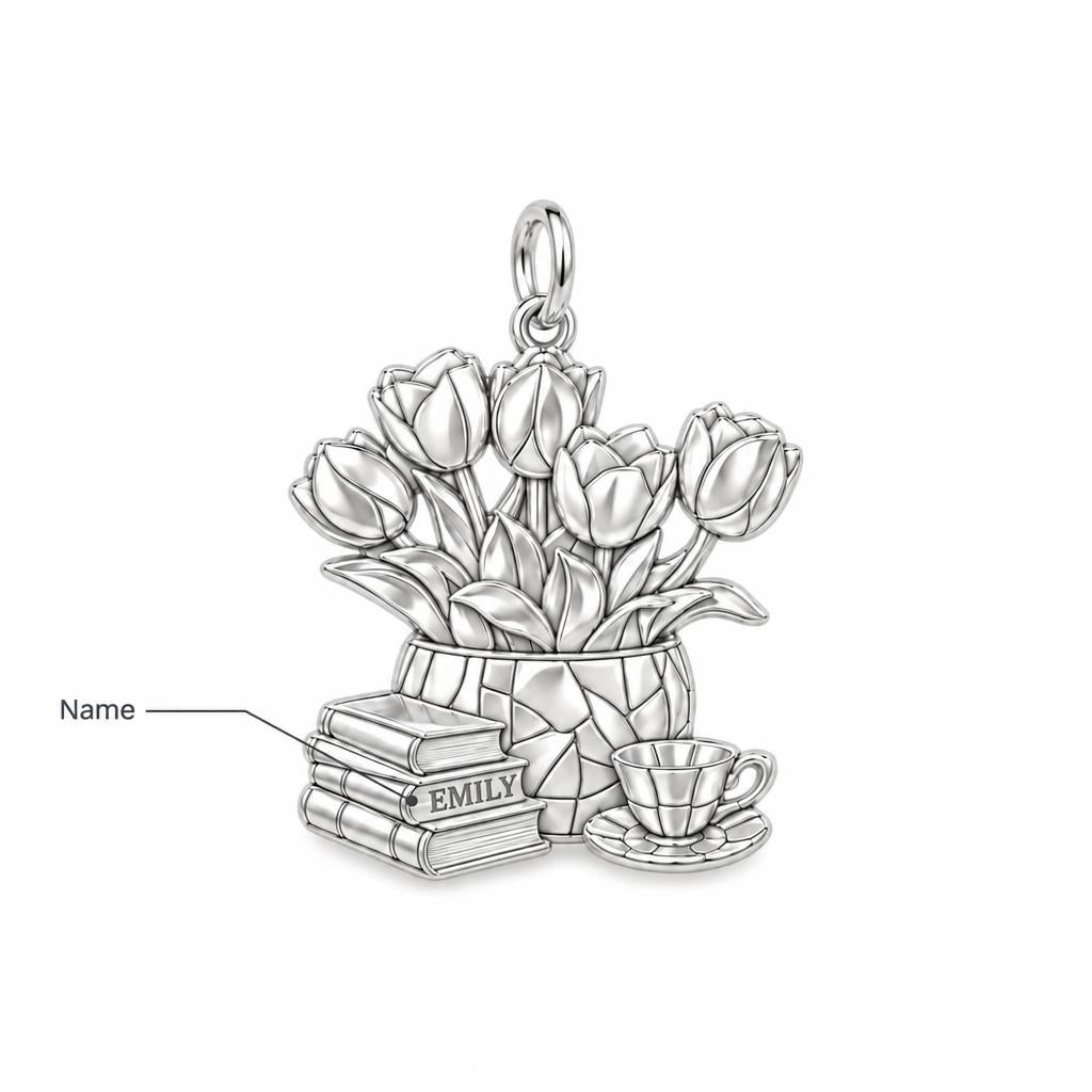 Cozy Morning Tulips Charm Bracelet – Personalized Book Mom G – personalization guide
