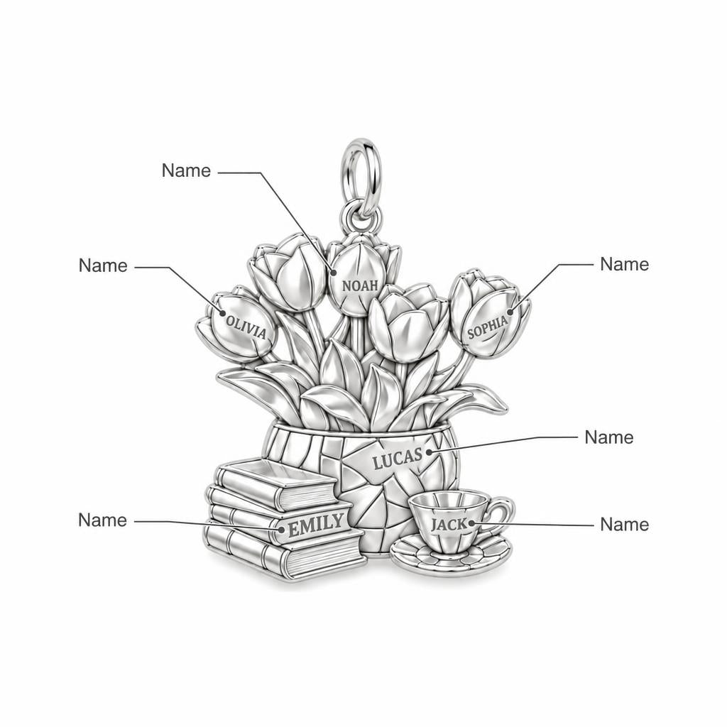 Cozy Morning Tulips Charm Bracelet – Personalized Book Mom G – personalization guide