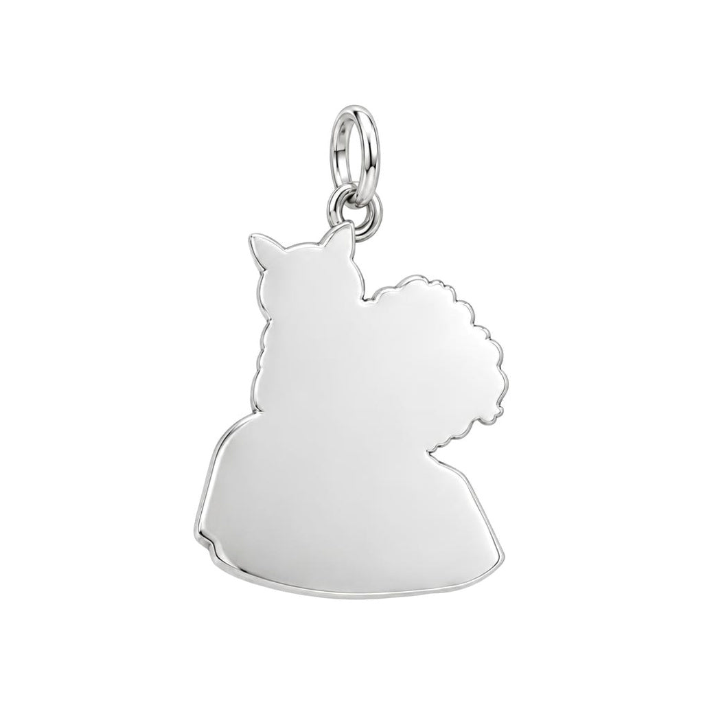 Cozy Shoulder Cat Selfie Charm Bracelet – Personalized Cat Mom Gift – back of the charm, engraving area