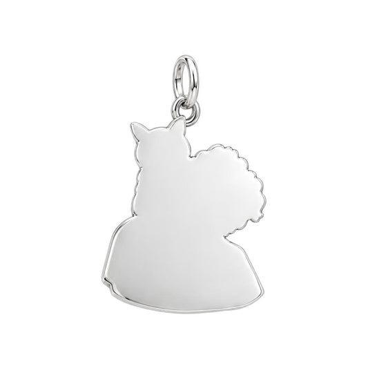 Cozy Shoulder Cat Selfie Charm Bracelet – Personalized Cat Mom Gift – back of the charm, engraving area