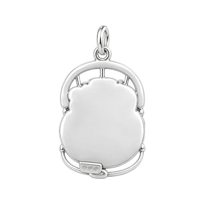 Cozy Twins Bouncer Charm Bracelet – Personalized Mom Gift – back of the charm, engraving area