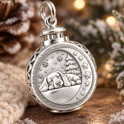 Cozy Winter Lantern Charm Bracelet – Personalized Dog Mom Gift – macro detail of the charm