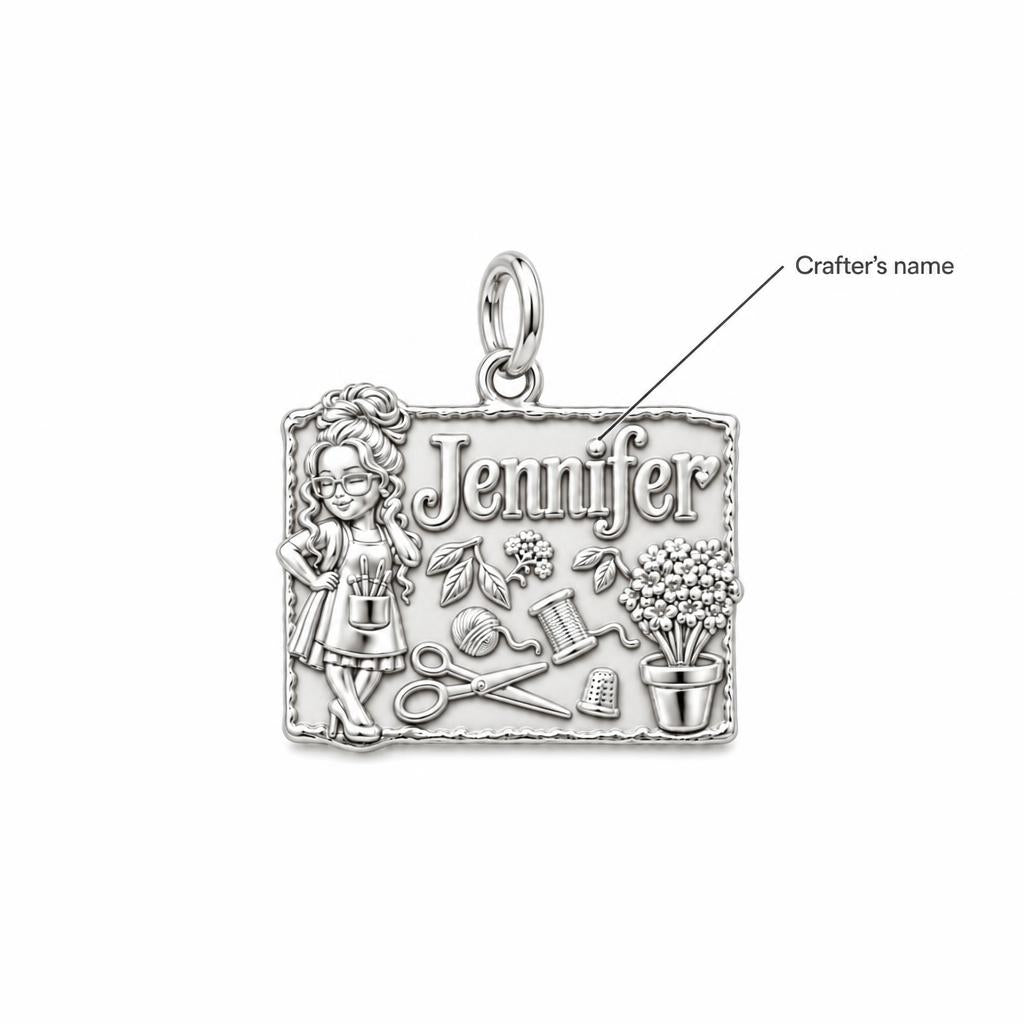 Craft Room Sanctuary Charm Bracelet – Personalized Crafter Gift – personalization guide